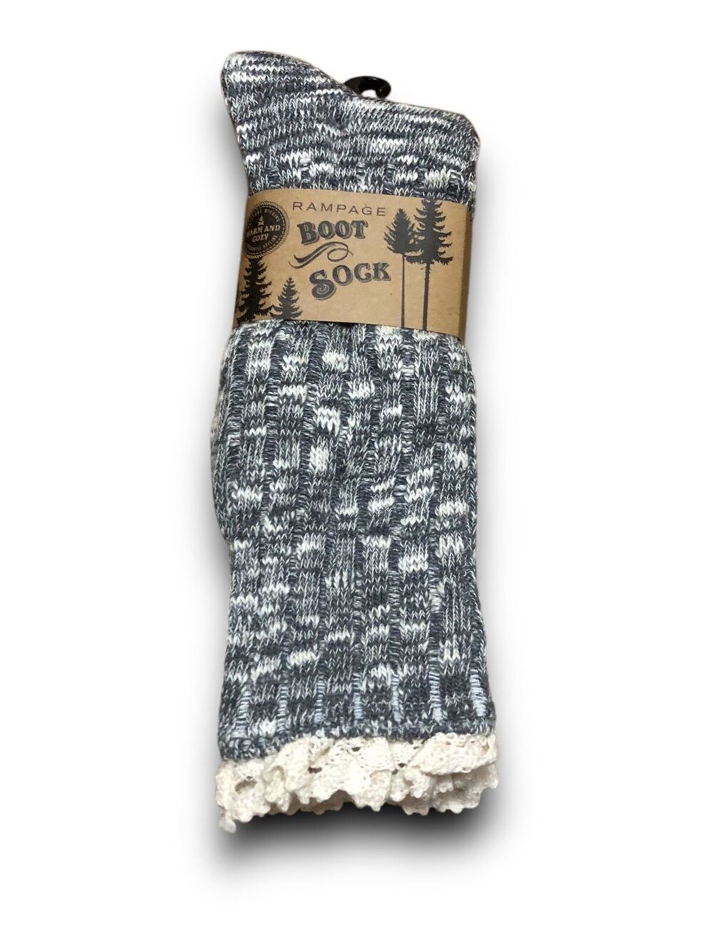 Rampage Women's Moisture Wicking Lace Top Boot Socks - 2 Pairs
